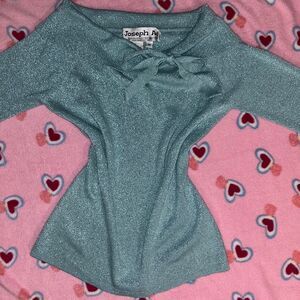 Vintage Joseph A Women’s Silk Metallic three quarter blouse